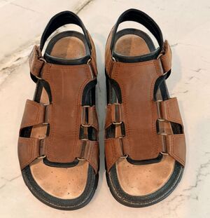 ECCO Sandals Men's Size 45 M Brown Cosmo Walking Sandal Comfy Cork